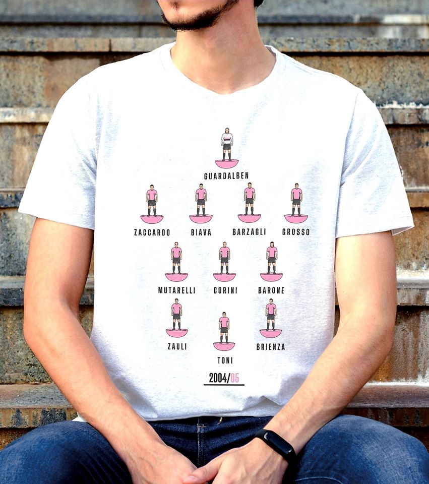 Il Palermo 2004/2005 nella t-shirt di "Serie A - Operazione Nostalgia"