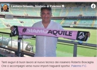 Boscaglia rosanero, c’è il messaggio del sindaco Orlando Orlando Boscaglia