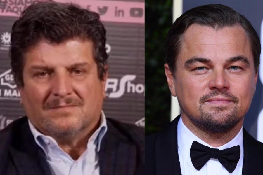 Il neo allenatore rosanero, Baldini, e la star di Hollywood, Leonardo Di Caprio