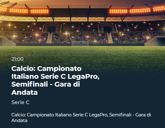 Alle 21.00 partita su RaiSport, ma non sarà il Palermo