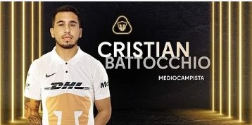 Battocchio con la maglia del Pumas Unam