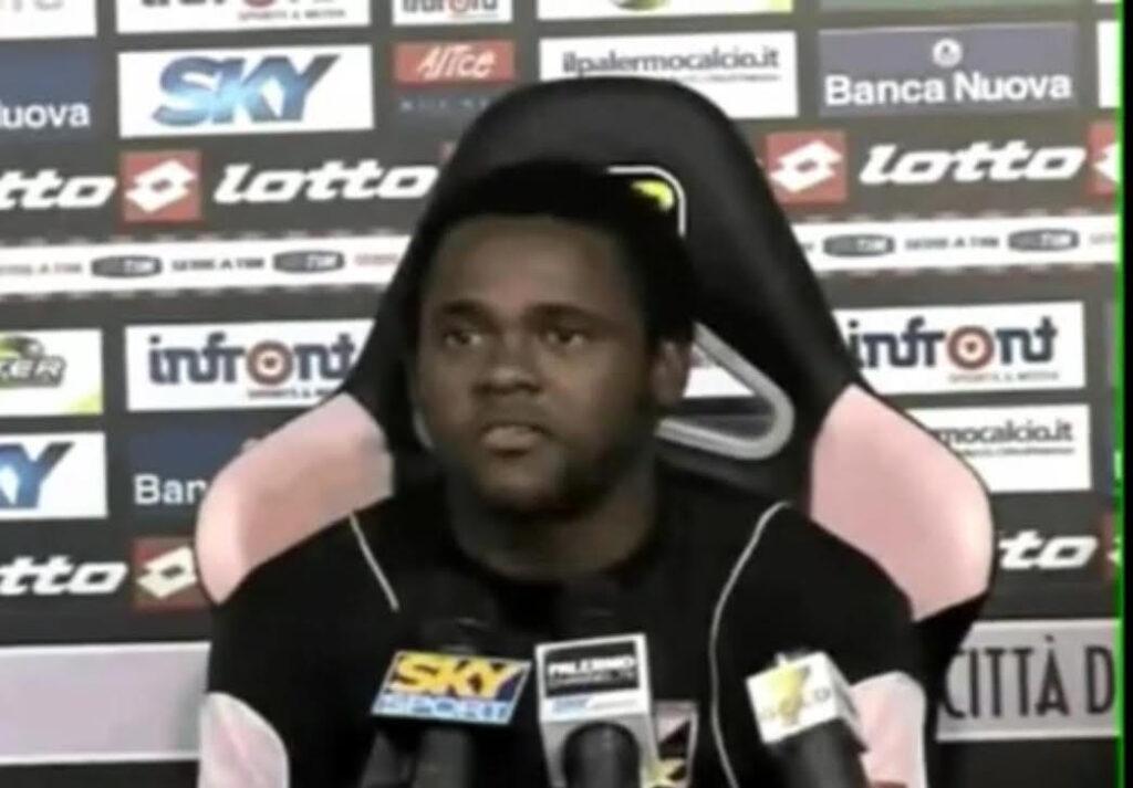 Fabio Simplicio in conferenza stampa ai tempi del Palermo